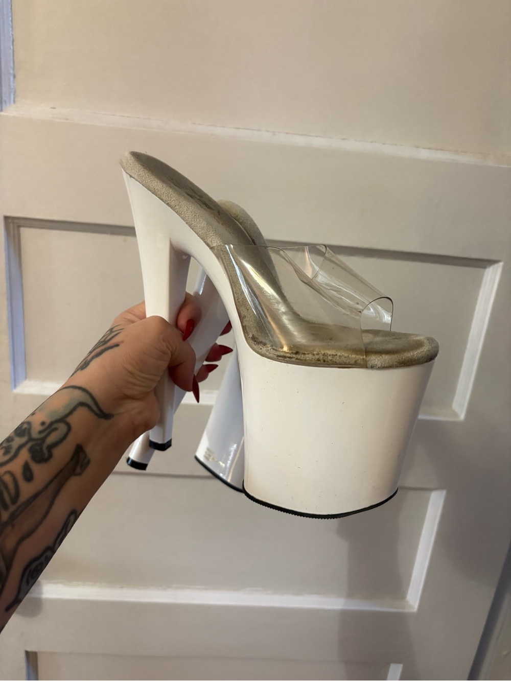 Pleaser 8 inch Platform pole Sandals - Size 7